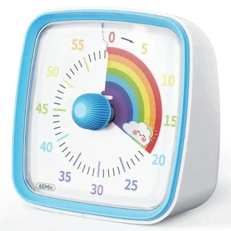 Minuteur visuel bleu pour enfants avec cadran coloré