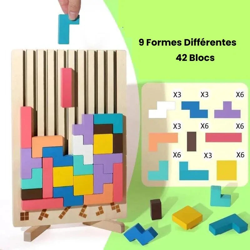 Tetris Montessori En Bois– Le Jeu Éducatif Qui Fait Grandir