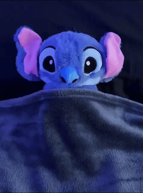 Doudou Stitch bleu avec effet de respiration lumineuse, peluche apaisante pour enfants au moment du coucher