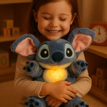 Peluche Stitch bleue avec effet respiratoire lumineux, rassurante pour l’endormissement des enfants