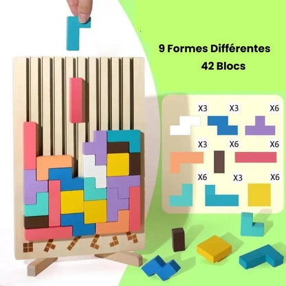 Tetris Montessori En Bois– Le Jeu Éducatif Qui Fait Grandir