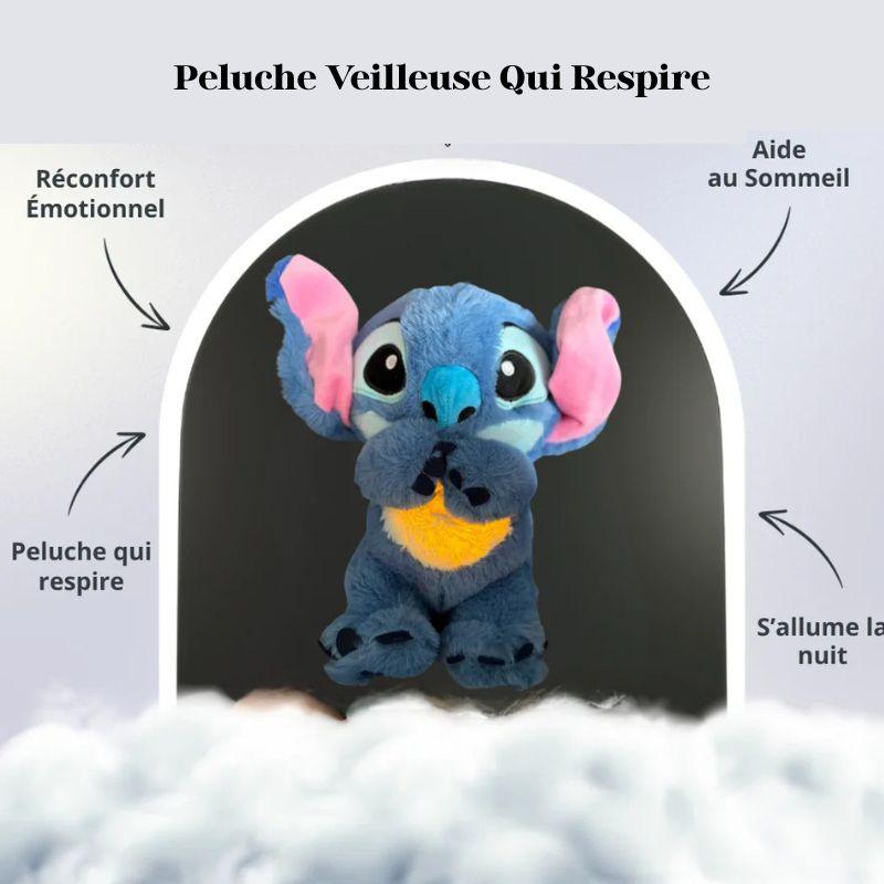 Peluche Stitch bleue qui respire, aide au sommeil pour enfants