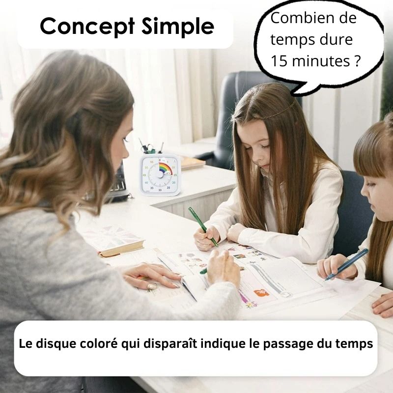 Minuteur Visuel Éducatif Pour Enfants- Un repère Neutre Pour Gérer Le Temps Sans Conflits